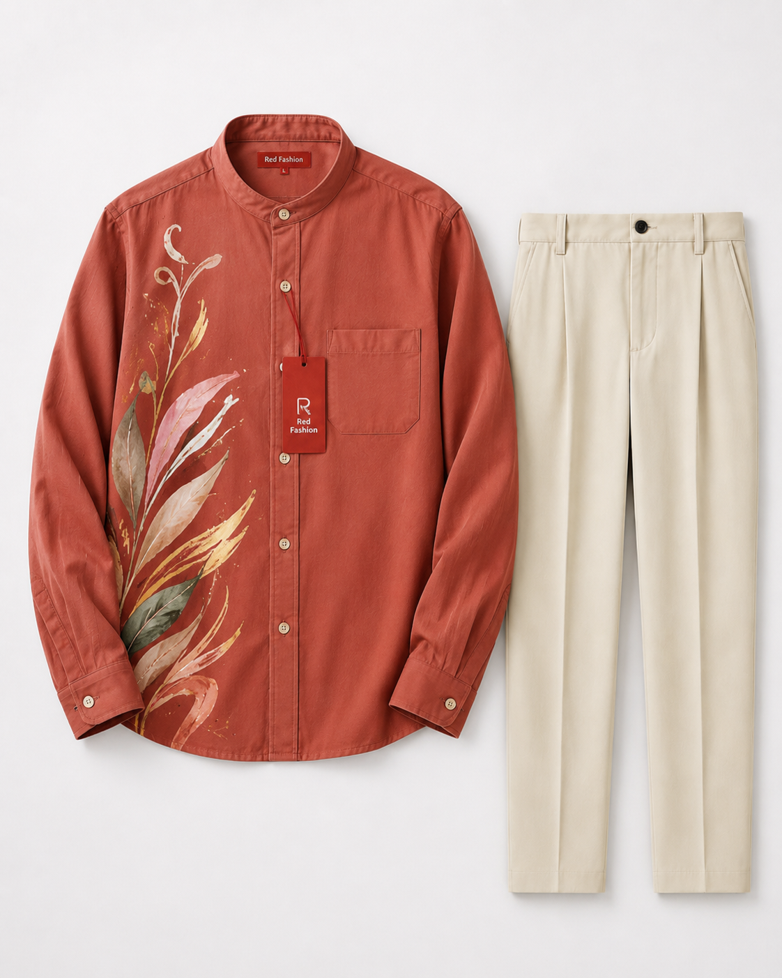 Red Fashion polished evening men outfit